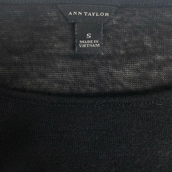 Ann Taylor Upper Black Lower Gray Body Long-sleeve Shirt Size Small - Picture 6 of 8